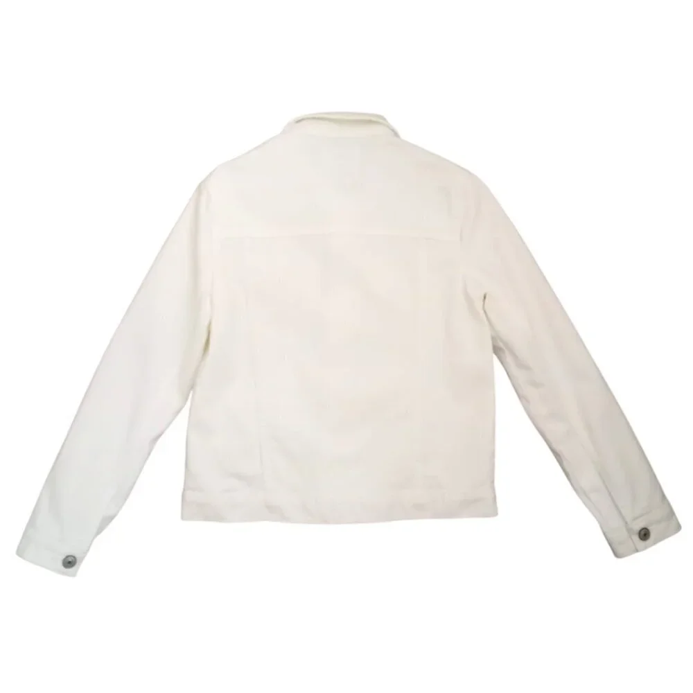 ZARA Kids White Denim Jacket – Button Front Trucker Style, Size 13/14